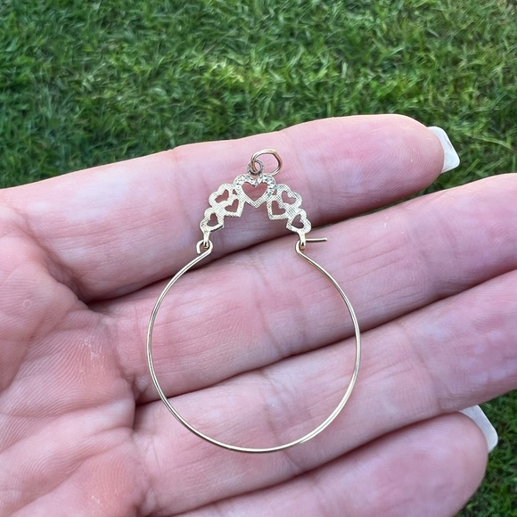 Vintage 14K Gold 1984 Hearts Charm Holder Pendant - Picture 11 of 16